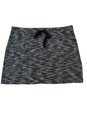LOFT | PLUS Black & White Knit Drawstring Mini Skirt Pockets Office Size 24